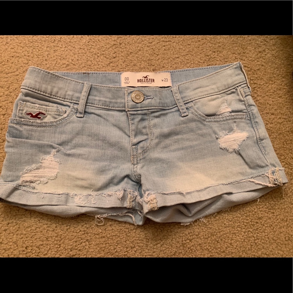 Light Wash Distressed Jean Shorts